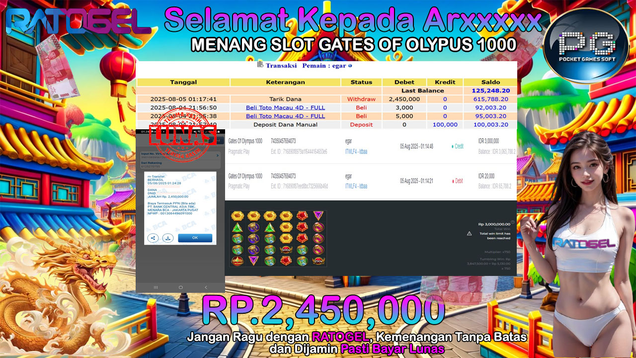 BUKTI JACKPOT SLOT GATESN OF OLYMPUS 1000 TERPERCAYA DI INDONESIA TGL 05-08-2025