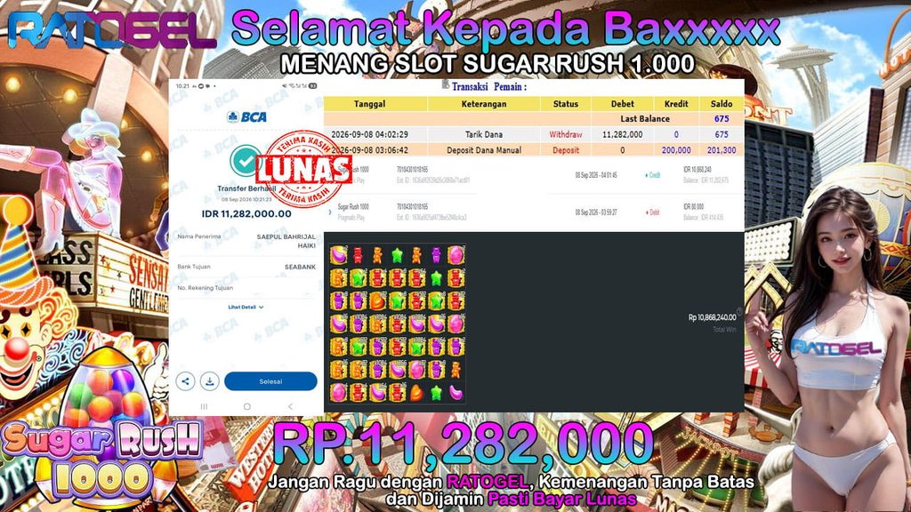 BUKTI JACKPOT SLOT SUGAR RUSH 1000 TERPERCAYA DI INDONESIA TGL 08-09-2026
