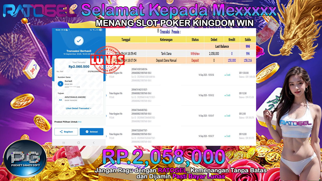 BUKTI JACKPOT SLOT POKER KINGDOM WIN TERPERCAYA DI INDONESIA TGL 14-09-2026