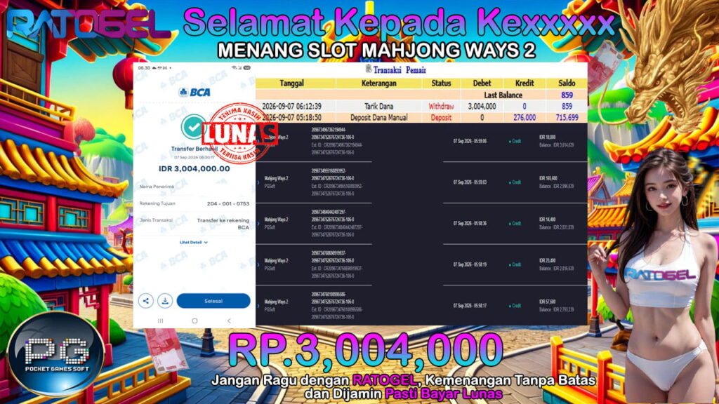 BUKTI JACKPOT SLOT MAHJONG WAYS 2 TERPERCAYA DI INDONESIA TGL 07-09-2026