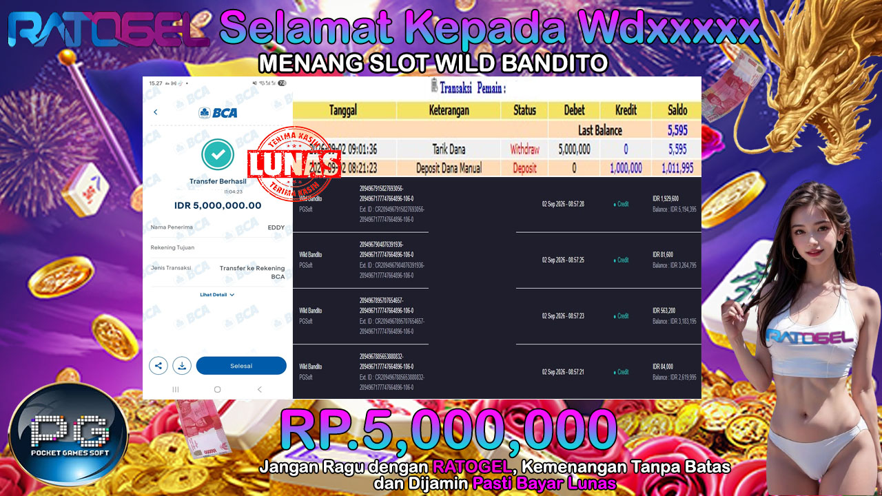 BUKTI JACKPOT SLOT WILD BANDITO TERPERCAYA DI INDONESIA TGL 02-09-2026