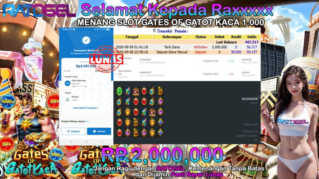 BUKTI JACKPOT SLOT GATES OF GATOT KACA 1000 TERPERCAYA DI INDONESIA TGL 09-09-2026