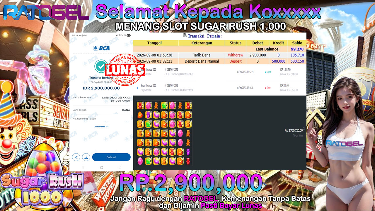 BUKTI JACKPOT SLOT SUGAR RUSH 1.000 TERPERCAYA DI INDONESIA TGL 08-09-2026