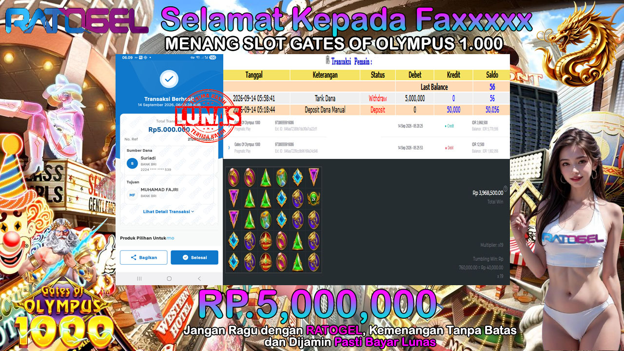 BUKTI JACKPOT SLOT GATES OF OLYMPUS 1.000 TERPERCAYA DI INDONESIA TGL 14-09-2026